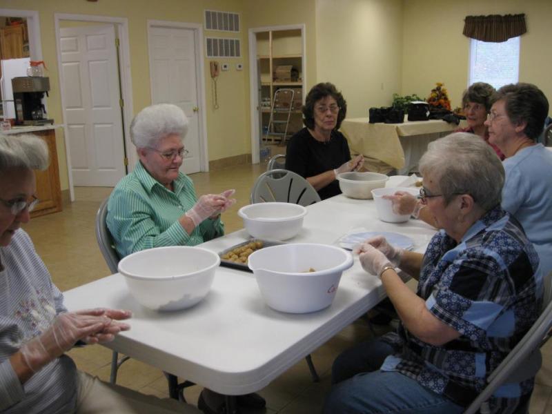 Ladies making Peanut Butter Balls